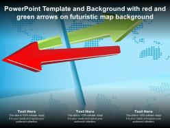 Template and background with red and green arrows on futuristic map background