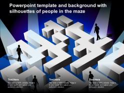 Template and background with silhouettes of people in the maze ppt powerpoint