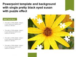 Template and background with single pretty black eyed susan with puzzle effect ppt powerpoint