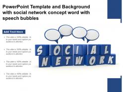 Template and background with social network concept word with speech bubbles