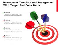 Template and background with target and color darts ppt powerpoint