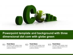 Template and background with three dimensional dot com with globe green ppt powerpoint
