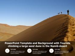 Template and background with tourists climbing a large sand dune in the namib desert