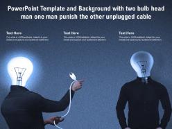 Template and background with two bulb head man one man punish the other unplugged cable