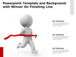 Template and background with winner on finishing line ppt powerpoint
