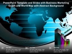 Template and slides with business marketing graph and world map with abstract