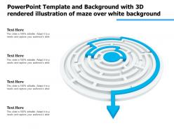 Template and with 3d rendered illustration of maze over white ppt powerpoint