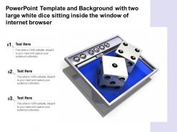 Template and with two large white dice sitting inside the window of internet browser