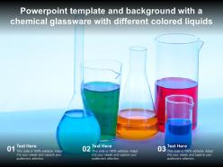 Template background with a chemical glassware with different colored liquids ppt powerpoint