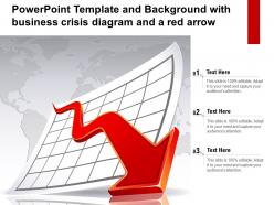 Template background with business crisis diagram and a red arrow ppt powerpoint
