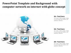 Template Background With Computer Network On Internet With Globe Concept