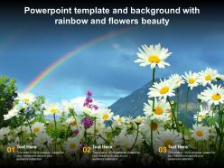Template background with field of daisies with colorful rainbow overhead ppt powerpoint