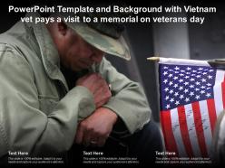 Template background with vietnam vet pays a visit to a memorial on veterans day