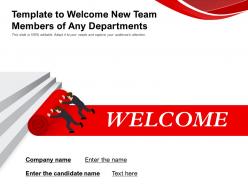 Template to welcome new team members of any departments