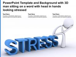 Template With 3d Render Showing A Character Sitting On A Word With Head In Hands Looking Stressed