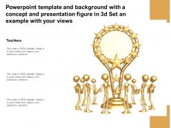 Template with a concept and presentation figure in 3d set an example with your views