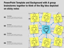 Template with a group brainstorms together to think of the big idea depicted on sticky notes