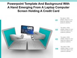 Template With A Hand Emerging From A Laptop Computer Screen Holding A Credit Card