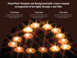 Template with a heart shaped arrangement of tea lights through a star filter ppt powerpoint