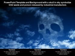 Template with a skull in sky symbolize co2 waste and poison released by industrial manufactors