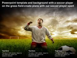 Template with a soccer player on the grass field create plans with our soccer player sport
