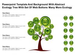 Template with abstract ecology tree with set of web buttons many more ecology