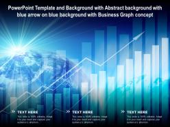 Template with abstract with blue arrow on blue background with business graph concept