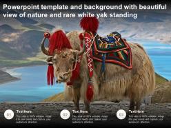 Template with beautiful view of nature and rare white yak standing ppt powerpoint