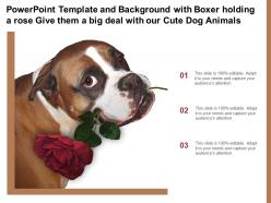 Template with boxer holding a rose give them a big deal with our cute dog animals