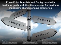 Template with business goals and direction concept for business management and planning directories