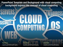 Template with cloud computing background express the concept of cloud computing