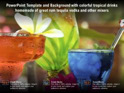 Template with colorful tropical drinks homemade of great rum tequila vodka other mixers
