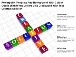Template with colour cubes with white letters like crossword with text creative solution