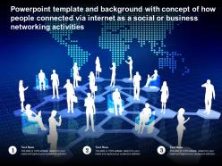 Template with concept of how people connected via internet as a social or business networking activities