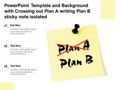 Template with crossing out plan a writing plan b sticky note isolated ppt powerpoint