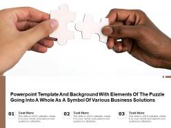 Template with elements of puzzle going into a whole as a symbol of various business solutions