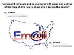 Template with email and outline of the map of america to show email across the country