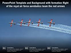 Template with formation flight of the royal air force aerobatics team the red arrows