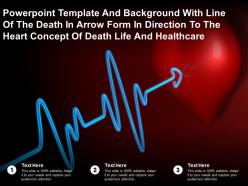 Template with line of the death in arrow form in direction to heart concept of death life healthcare