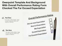 Template with overall performance rating form checked the far exceed expectation