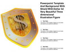 Template with shield with dollar 3d very beautiful three dimensional illustration figure