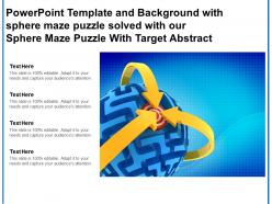 Template with sphere maze puzzle solved with our sphere maze puzzle with target abstract