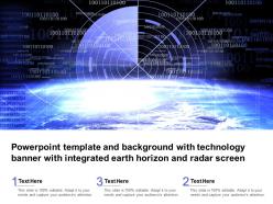 Template with technology banner with integrated earth horizon and radar screen