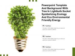 Template with tree in lightbulb socket symbolizing ecology and eco environmental friendly energy