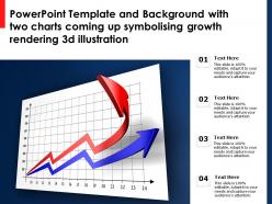 Template with two charts coming up symbolising growth rendering 3d illustration