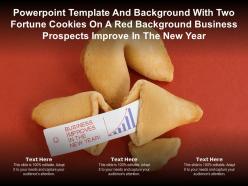Template with two fortune cookies on a red business prospects improve in the new year