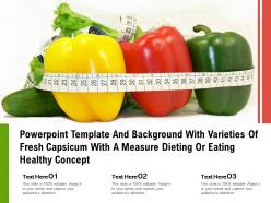 Template with varieties of fresh capsicum with a measure dieting or eating healthy concept