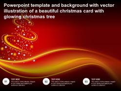 Template with vector illustration of a beautiful christmas card with glowing christmas tree