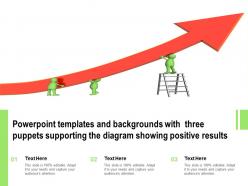 Templates and backgrounds with three puppets supporting the diagram showing positive results