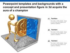 Templates with a concept and presentation figure in 3d acquire the aura of a champion